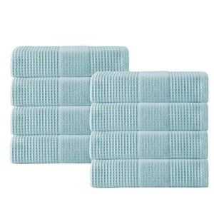 ENCHANTE HOME Ria Turkish Towel Set 8 Wash Cloth - Aqua Color NWT